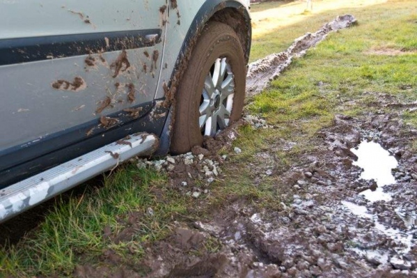 Car in mud