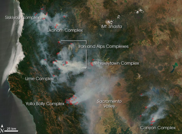 2008 Western US Wildfires, NASA
