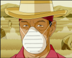 Masked farm worker