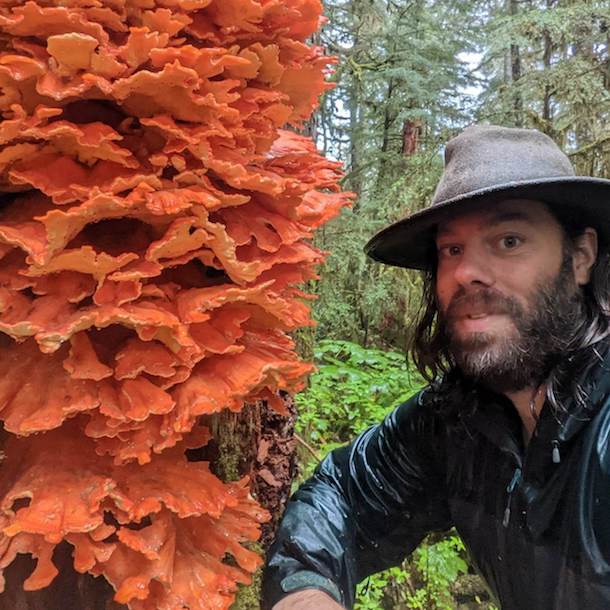 Noah Siegel with giant Laetiporus=