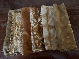 Mushroom Dyed Silk Hankies