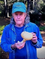 Photo of Patrick Hamilton holding Agaricus Augustus